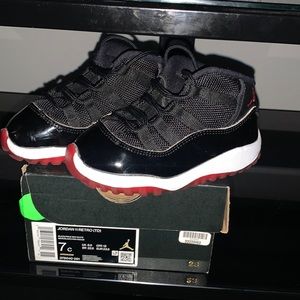 Jordan 11 retro, black and red, size 7c infant